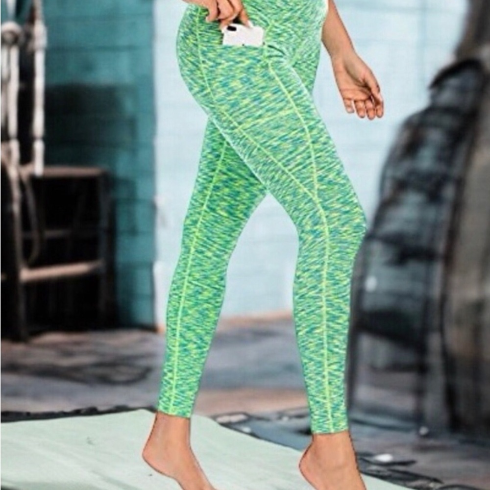 Green Patterned Women's Leggings